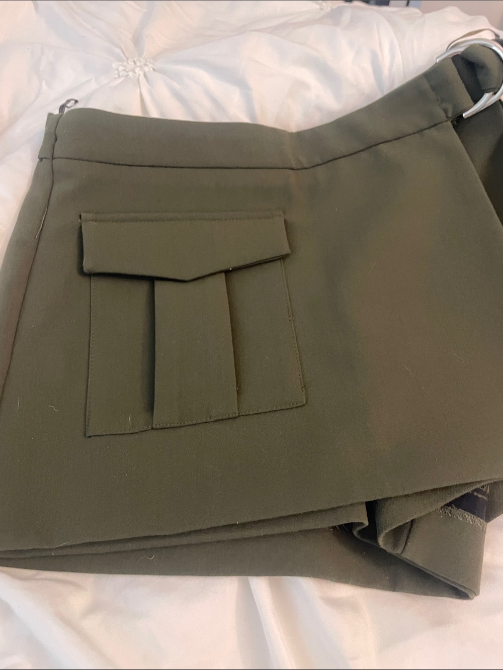 Zara Olive Green Cargo Skort with D-Ring Waist - Picture 3 of 7